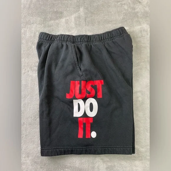 Nike JUST DO IT Athletic Sweat Shorts Mens Large Black Pockets